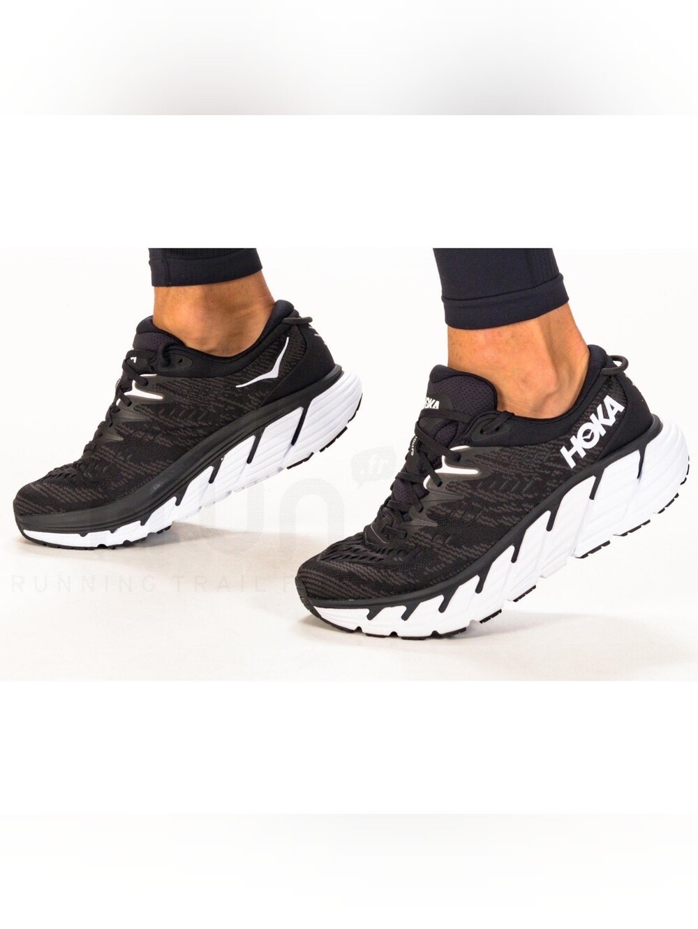 Hoka Gaviota 4 Women's Black and White Performance Running Sneakers